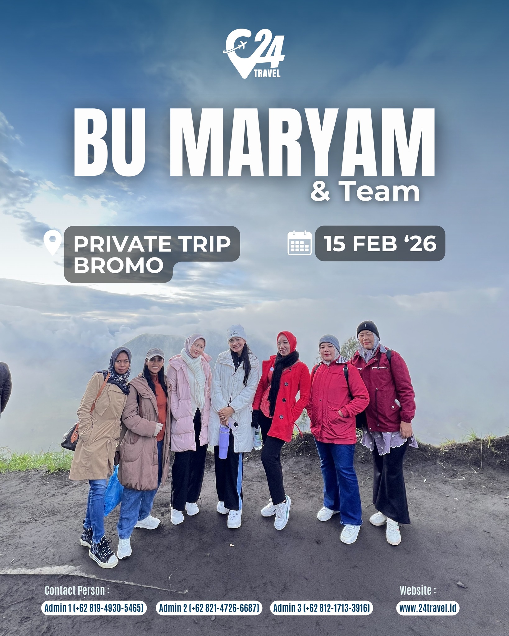 Kadang yang dibutuhkan hanya perjalanan singkat untuk menyegarkan pikiran.
Private Trip Bromo jadi momen hangat untuk menikmati alam dan quality time bareng tim.
Yuk, rencanakan perjalanan yang tenang, nyaman, dan penuh cerita indah bersama orang-orang terdekatmu.Info promo & konsultasi klik link bio 👉 @24travel.id#24travel #semuabisaliburan #paketwisatabromo #tripbromo