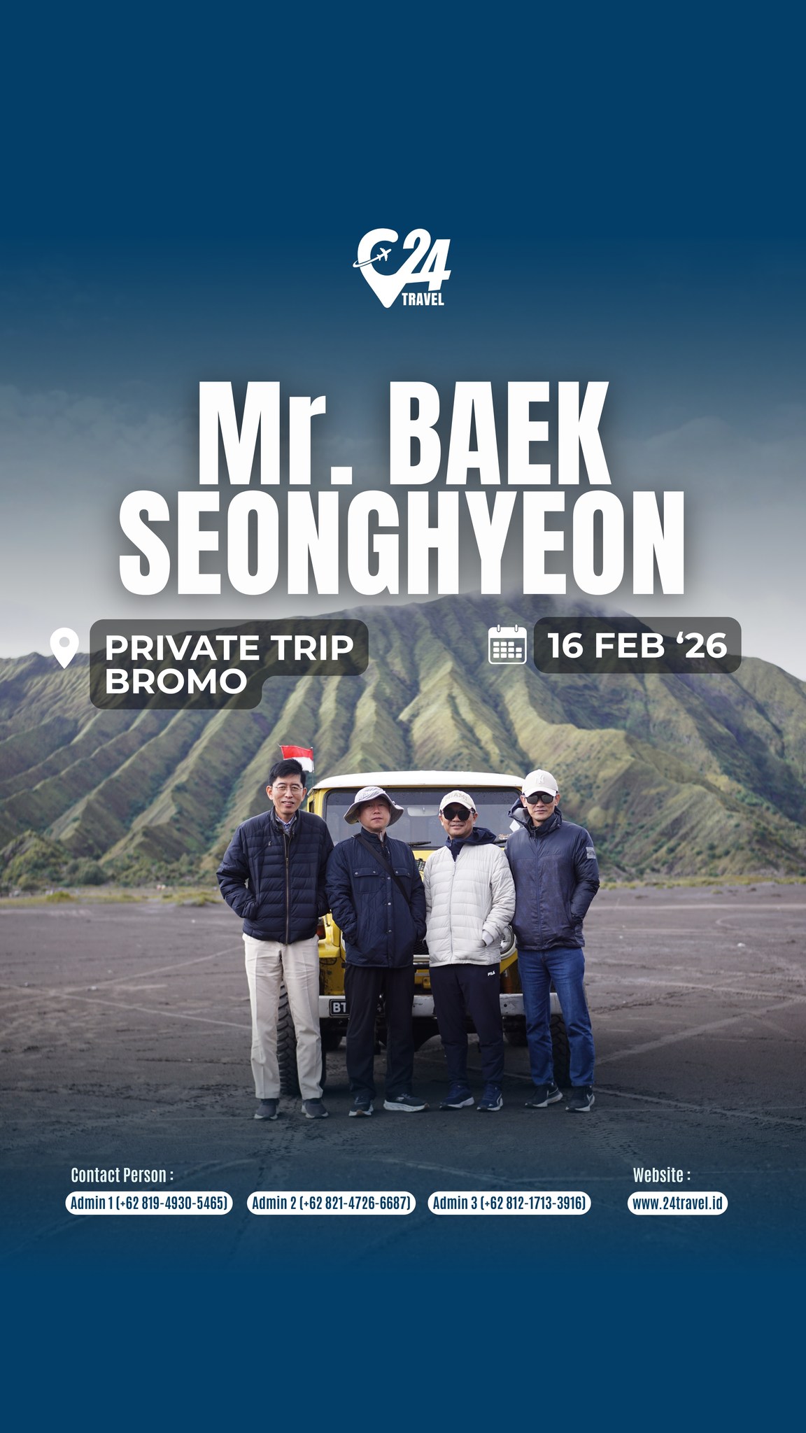 Some journeys are quiet, yet they stay with you the longest.
Bromo welcomed the day with a breathtaking sunrise and a peaceful atmosphere that made every moment feel meaningful.
Let this be the year you plan a soulful escape to somewhere truly unforgettable.For promos & trip consultation, click the link in our bio 👉 @24travel.id#24travel #semuabisaliburan #paketwisatamalang #tourbatu #tripbromo