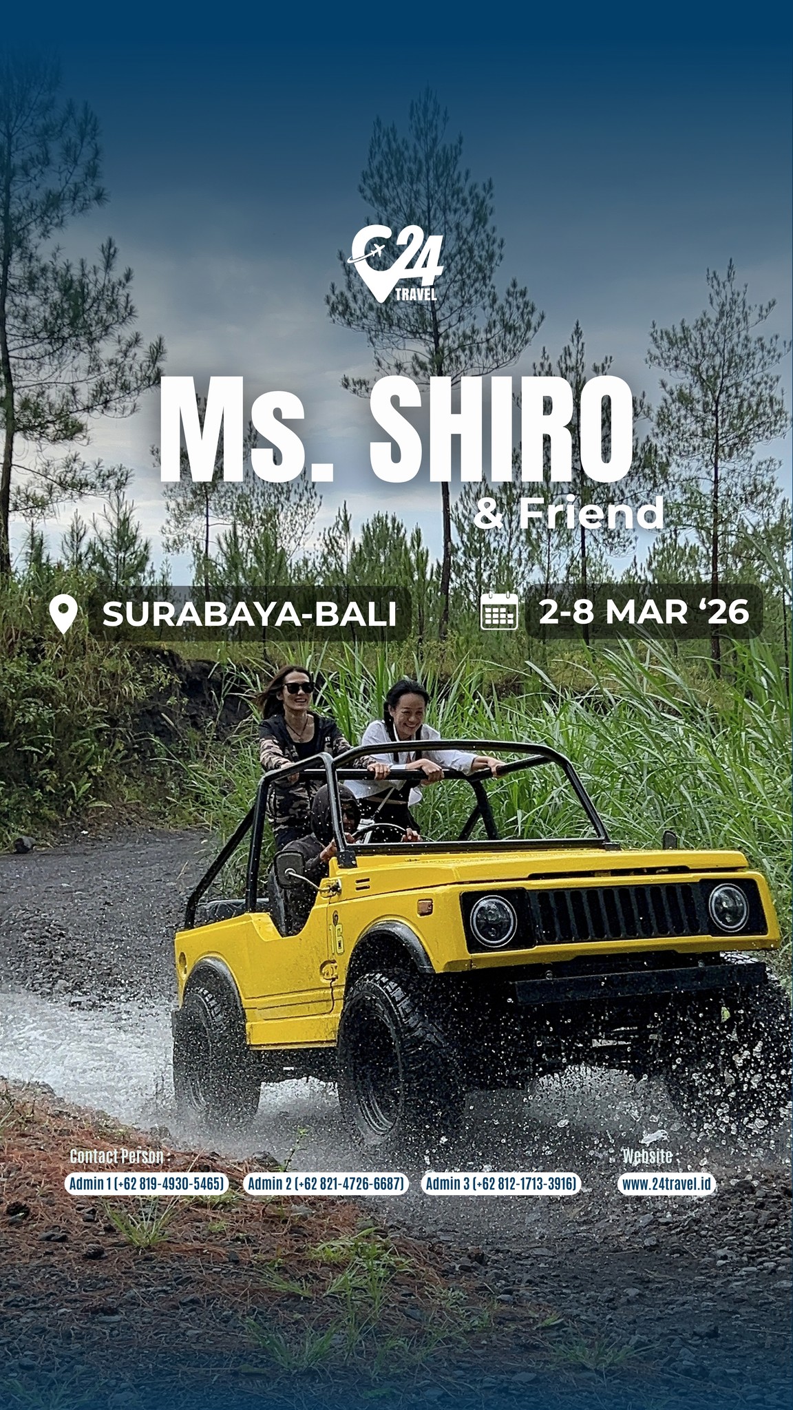 Perjalanan bersama sahabat selalu terasa lebih ringan dan penuh cerita.
Setiap langkah membawa tawa, setiap momen jadi kenangan yang tak tergantikan.
Yuk, wujudkan perjalanan seru bersama orang terdekat yang bikin hati ikut bahagia.Info promo & konsultasi klik link bio 👉 @24travel.id#24travel #semuabisaliburan #paketwisatabali #tripsurabaya