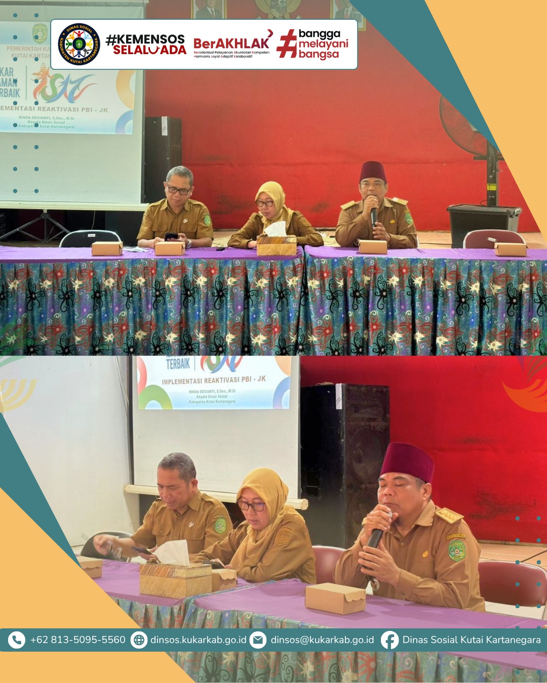 SEBULU, 6 April 2026 – Dinas Sosial Kabupaten Kutai Kartanegara menggelar Sosialisasi Keputusan Menteri Sosial Nomor 3/HUK/2026 tentang Penetapan Bantuan Iuran Jaminan Kesehatan (PBI‑JK) di Aula Serba Guna Kecamatan Sebulu.
.
.
.
.
.
Selengkapnya di : https://dinsos.kukarkab.go.id/index.php/2026/04/07/dinsos-kukar-sosialisasikan-reaktivasi-pbi-jk-di-sebulu/