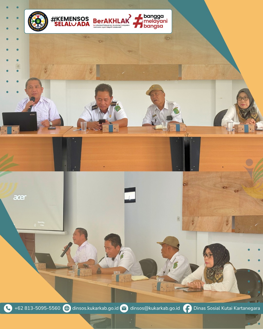 TENGGARONG SEBERANG, 8 April 2026 – Dinas Sosial Kabupaten Kutai Kartanegara melanjutkan rangkaian Sosialisasi Keputusan Menteri Sosial Nomor 3/HUK/2026 tentang Penetapan Bantuan Iuran Jaminan Kesehatan (PBI‑JK). Kegiatan berlangsung di Aula Kecamatan Tenggarong Seberang dan dihadiri oleh Camat Tenggarong Seberang Sukono, Sekretaris Camat, para Kasi Kesra, serta tim Puskesos Kecamatan Tenggarong Seberang.
.
.
.
.
.
Seelngkapnya di : https://dinsos.kukarkab.go.id/index.php/2026/04/09/camat-tenggarong-seberang-tekankan-peran-puskesos-dan-rt-reaktivasi-kepesertaan-pbi-jk/