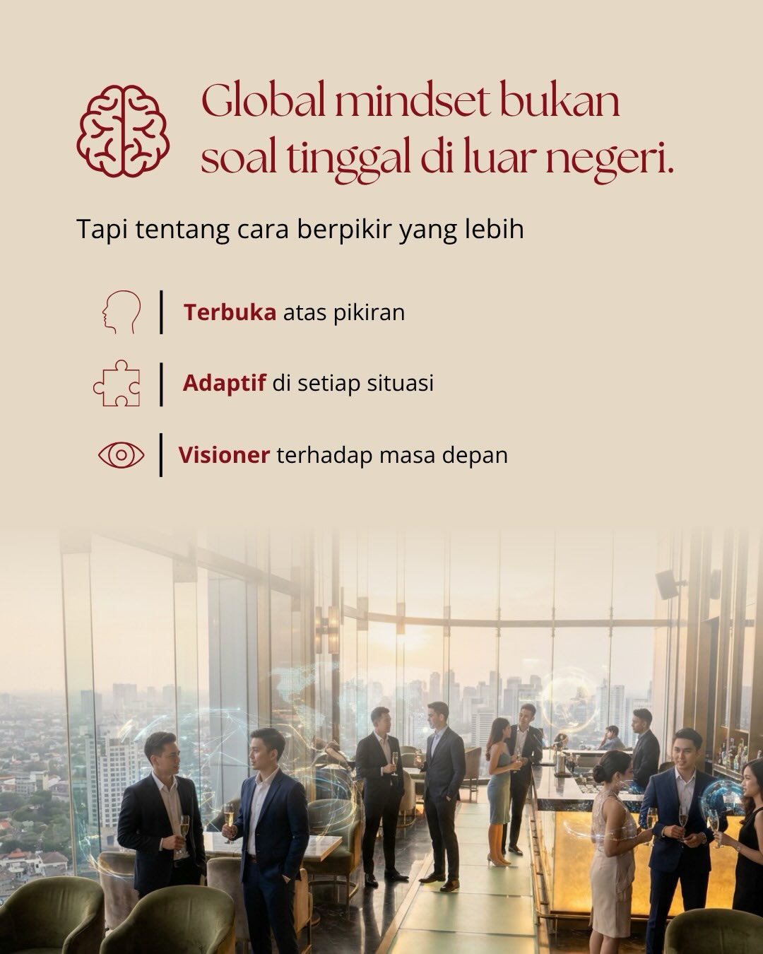 Semua hal besar tidak selalu dimulai dari tempat yang besar. 🌍
Kadang, semuanya dimulai dari satu langkah kecil:
satu koneksi, satu keberanian, satu cara pandang baru.
Di dunia yang semakin terkoneksi, market lokal bukan lagi batasan — melainkan awal dari peluang yang lebih luas.
Karena growth bukan hanya tentang seberapa jauh kita melangkah,
tetapi seberapa luas mindset kita berkembang.
Act Local, Think Global. ✨
#nyatadekatnya #permatahijausuites #networking #globalmindset #thinkglobalactlocal