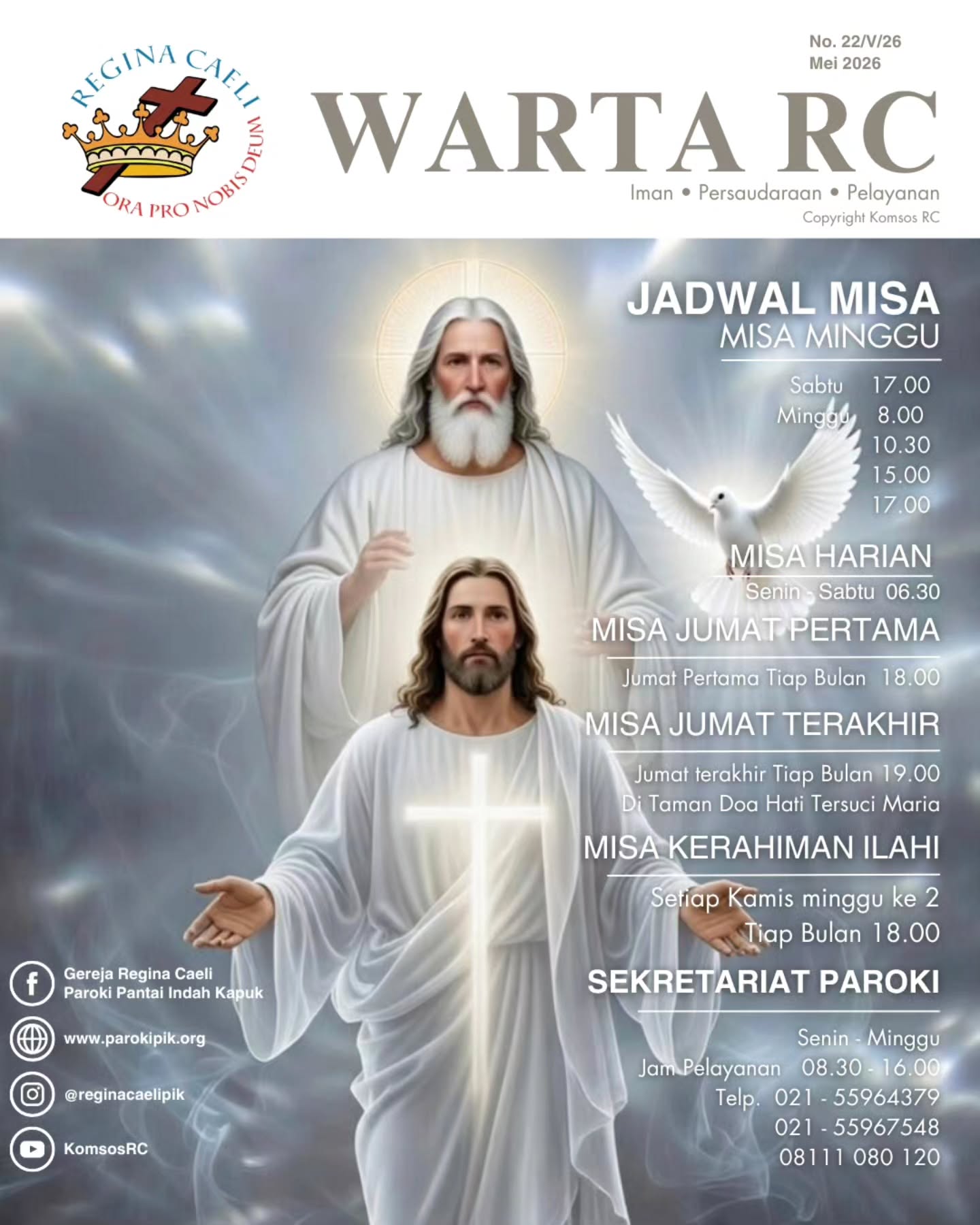 ALFA DAN OMEGA: KASIH ALLAH YANG MENYELAMATKAN
Allah Tritunggal Mahakudus bukan sekadar misteri iman yang kita rayakan, tetapi sumber kasih yang terus bekerja dalam hidup kita. Dari Alfa sampai Omega, Allah hadir menyertai, membimbing, dan menghendaki agar kita tidak binasa, melainkan memperoleh hidup kekal.
Melalui refleksi ini, kita diajak merenungkan kasih Allah Bapa, karya keselamatan Putra, dan tuntunan Roh Kudus yang memampukan kita hidup dalam hikmat, pengertian, nasihat, keperkasaan, pengenalan, dan takut akan Tuhan.
Sudahkah spiritualitas Tritunggal Mahakudus sungguh tampak dalam sikap dan tindakan kita sehari-hari? Mari luangkan sejenak untuk merenungkan dan membiarkan Sabda Tuhan menuntun langkah hidup kita. Simak tulisan Bernardus Gunawan Yahya Surya berikut ini.