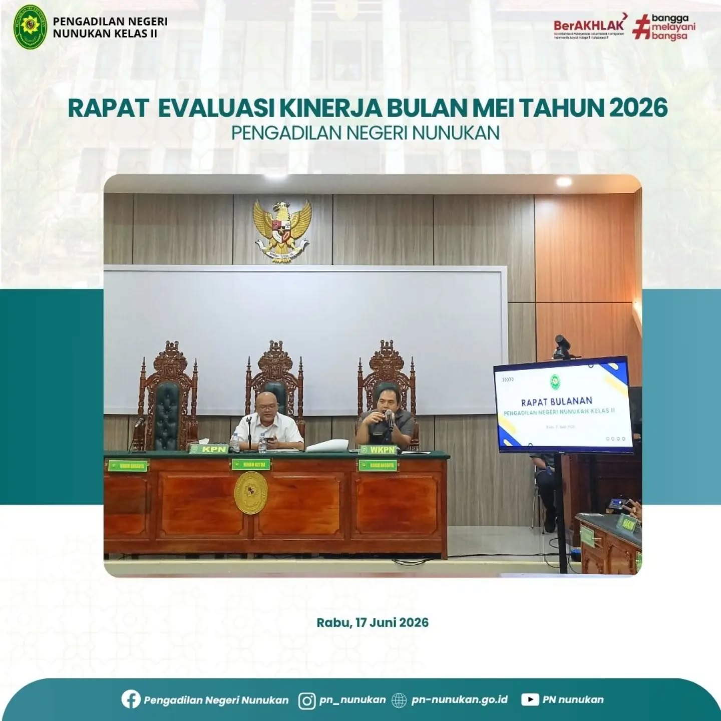 Rabu, 17 Juni 2026 Bertempat di Ruang Sidang Utama…