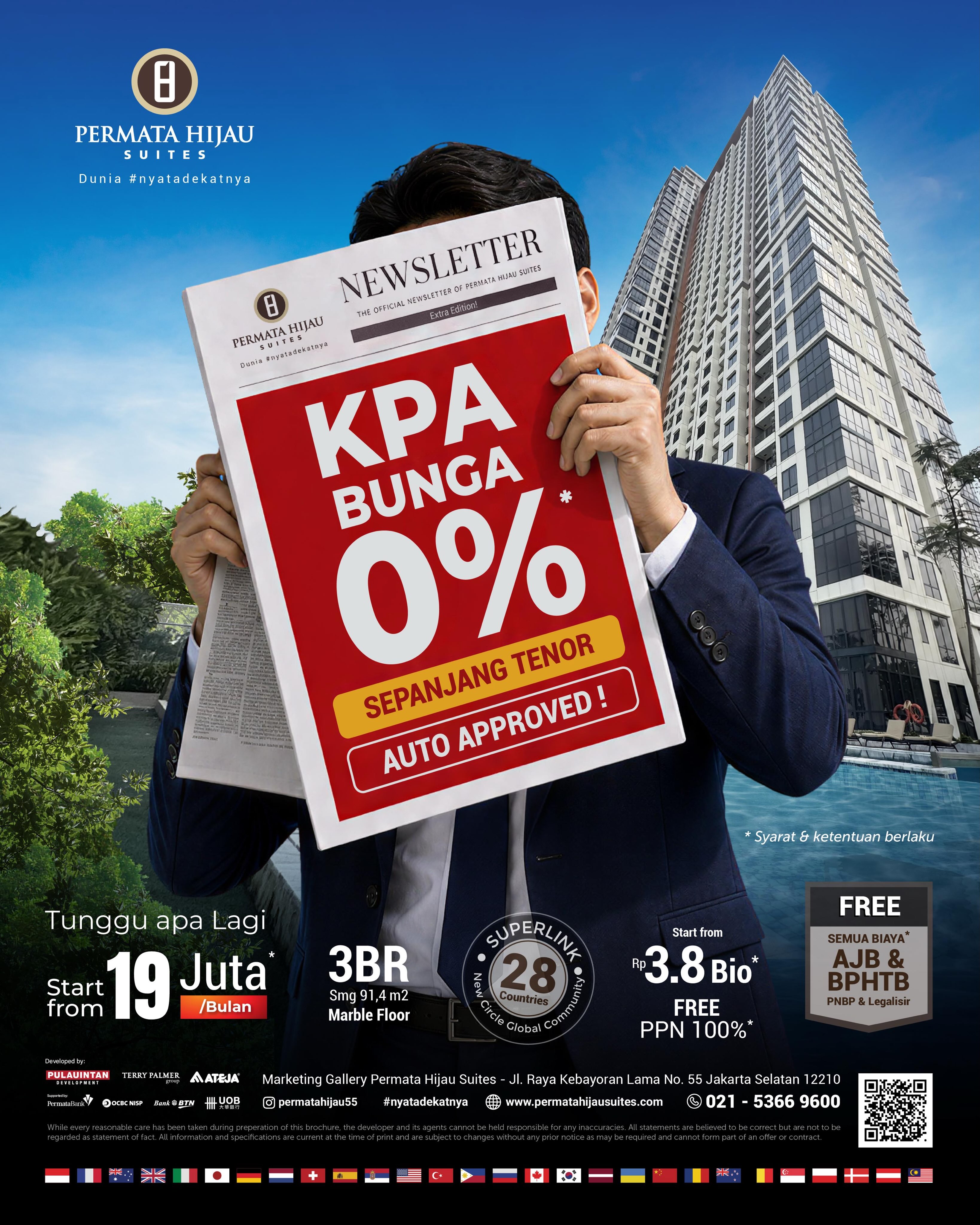 Mau sampai kapan NGONTRAK, ini SOLUSI bukan PROMOSI 😌
Yang satu terkait HARGA, yang satu lagi terkait CARA BAYAR.
• Kalo bisa RINGAN, kenapa harus BERAT sendiri?
• Kalo bisa 0% kenapa juga harus Bayar Bunga?
Be A #gamechanger
PERMATA HIJAU SUITES | Hijau Suites
Dunia #nyatadekatnya
#permatahijausuites #dunianyata