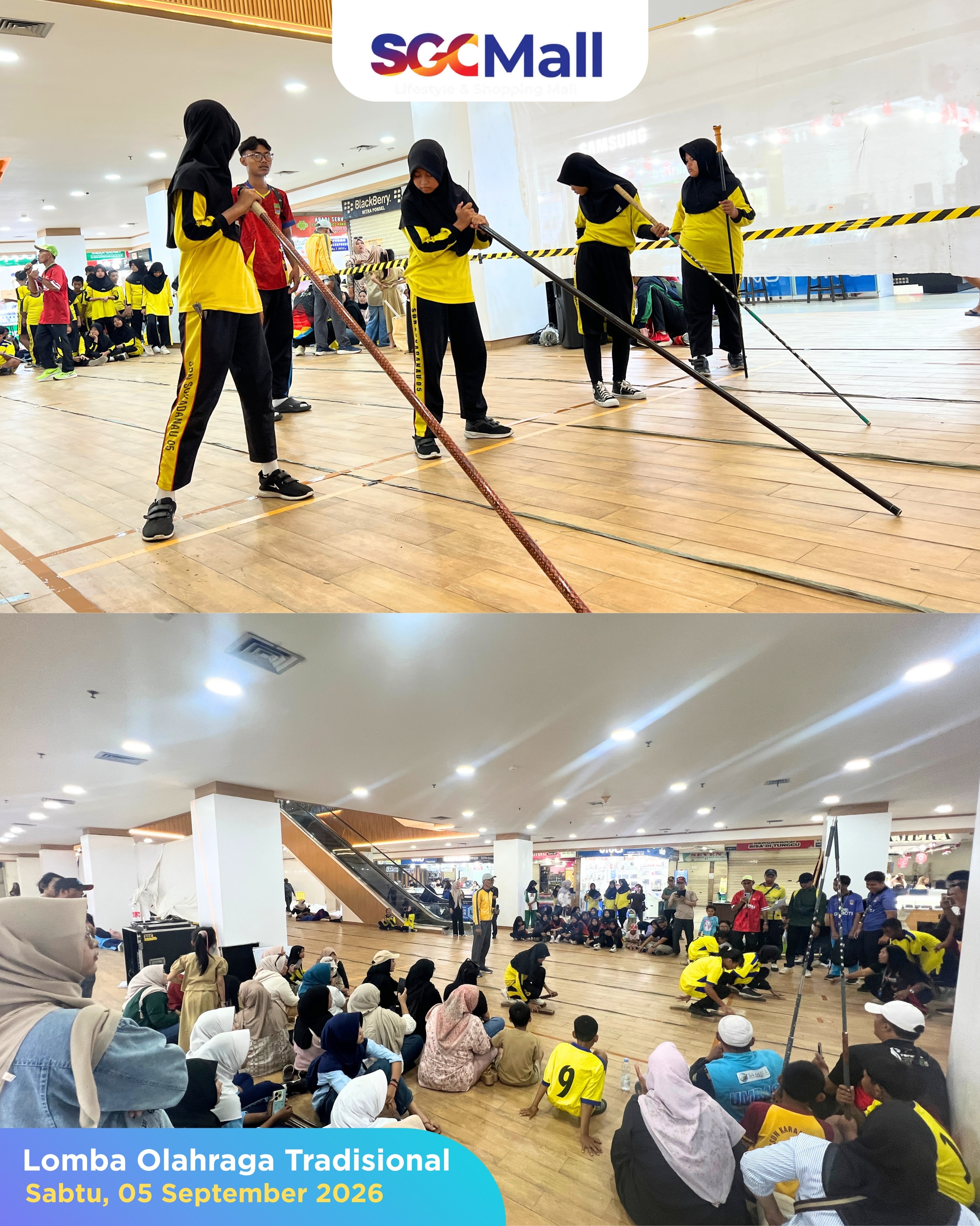 Akhir pekan kemarin, SGC Mall Cikarang dipenuhi energi positif, semangat kompetisi, dan keseruan olahraga bersama! ๐
Mulai dari Lomba Olahraga Tradisional hingga Senam Bersama & Lomba Senam dalam rangka FORMASKAB IV Kabupaten Bekasi 2026, semuanya berlangsung meriah bersama para peserta, keluarga, teman, dan komunitas. ๐โจ
Terima kasih untuk seluruh peserta, komunitas, dan semua pihak yang telah ikut meramaikan kegiatan di SGC Mall. Sampai jumpa di keseruan berikutnya! ๐โจ
#SGCMall #SGCMallCikarang #RecapSGC #OlahragaBersama #HidupSehat